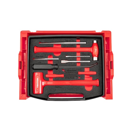 Tekton Hammers, Pry Bars, Punches, and Chisels Set with Open Top Drawer and Rack (9-Piece) OLB94701